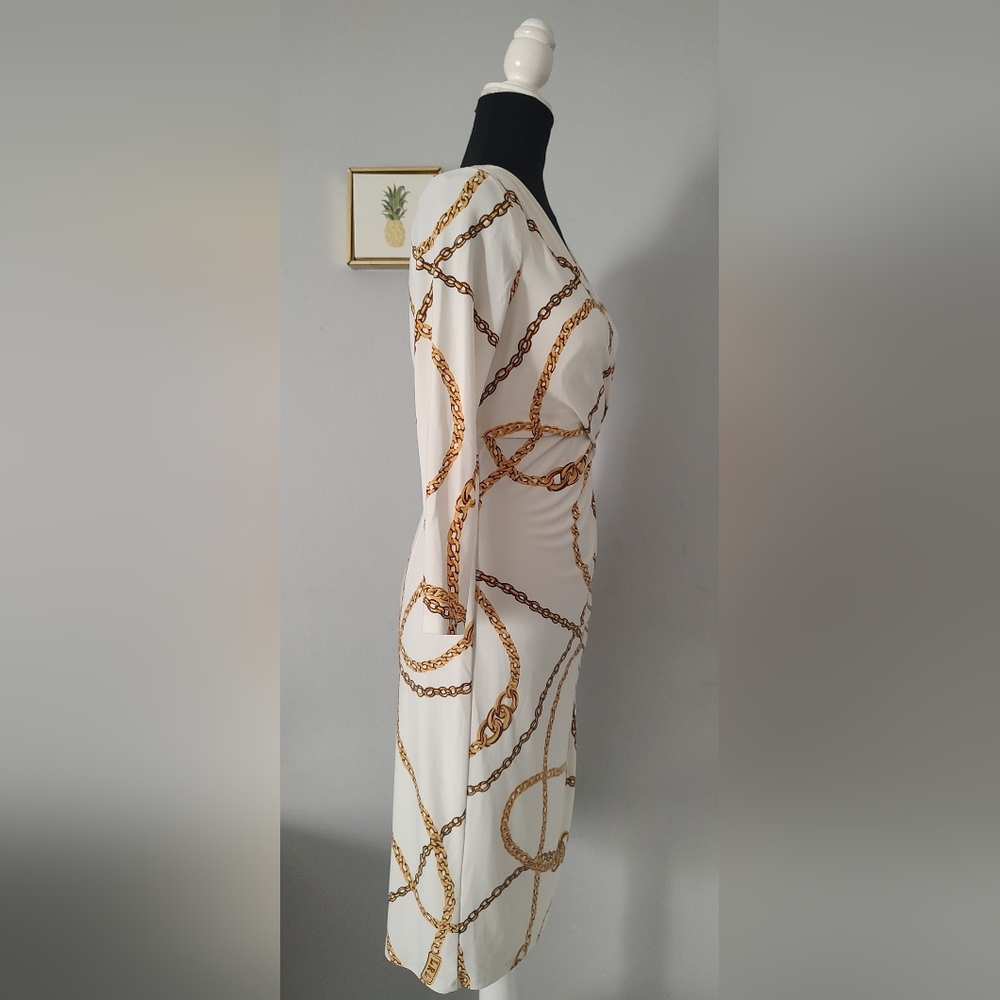 Ralph Lauren dress  Gold Chain  Size 6 Midi Cocktail Read Full Drescription - Picture 6 of 14